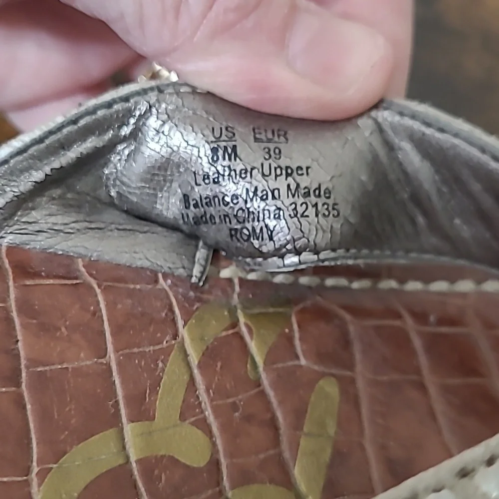 Sam Edelman ROMY Metallic Designed Platform Sandals size 8
